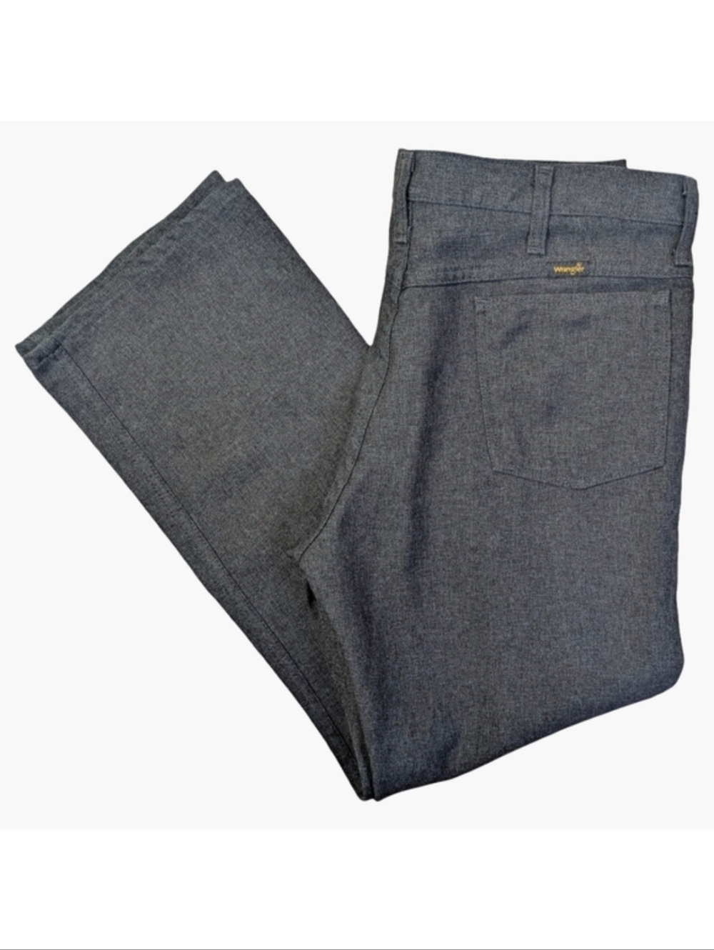 Wrangler Vintage Grey Slacks Straight Leg Trousers 34x30 Western Workwear
